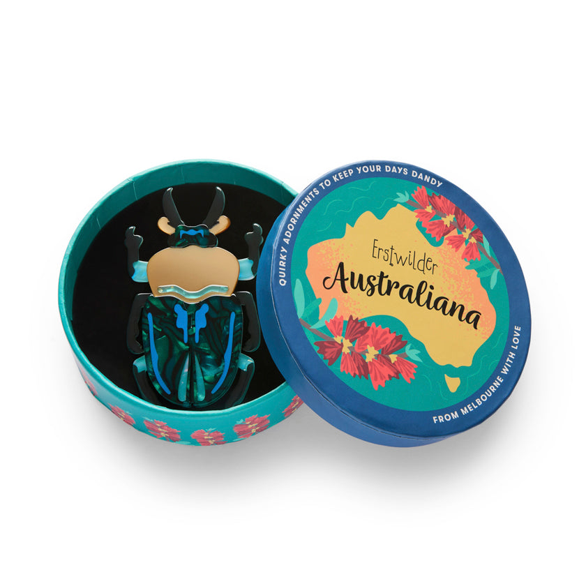 Erstwilder - Brooch Ruby the Rainbow Stag Beetle