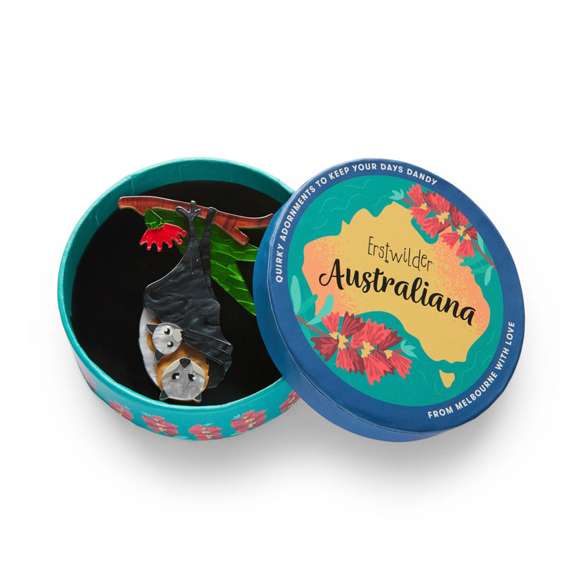 Erstwilder - Brooch Frankie & Finn Flying Foxes