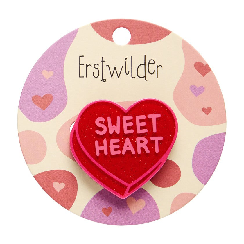 Erstwilder - Brooch Mini Candy Heart Red