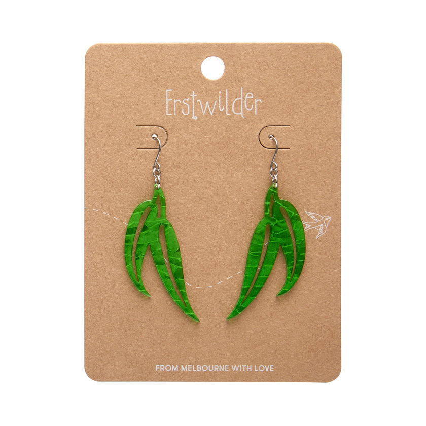 Erstwilder - Drop Earrings Gum Leaf Green