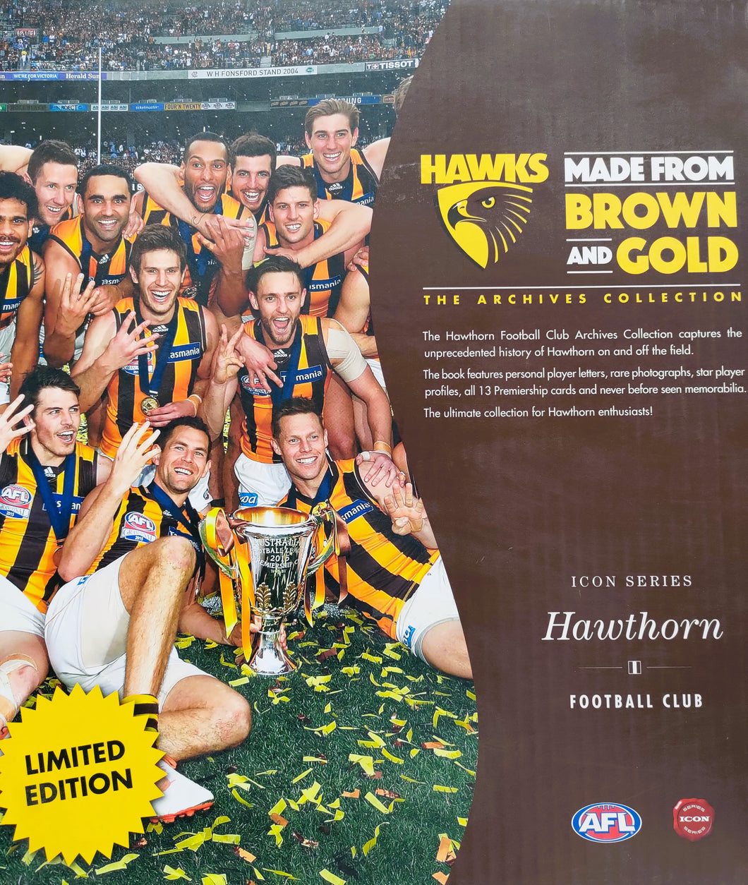 HAWKS Made from Brown and Gold Hawthorn Football Club AFL