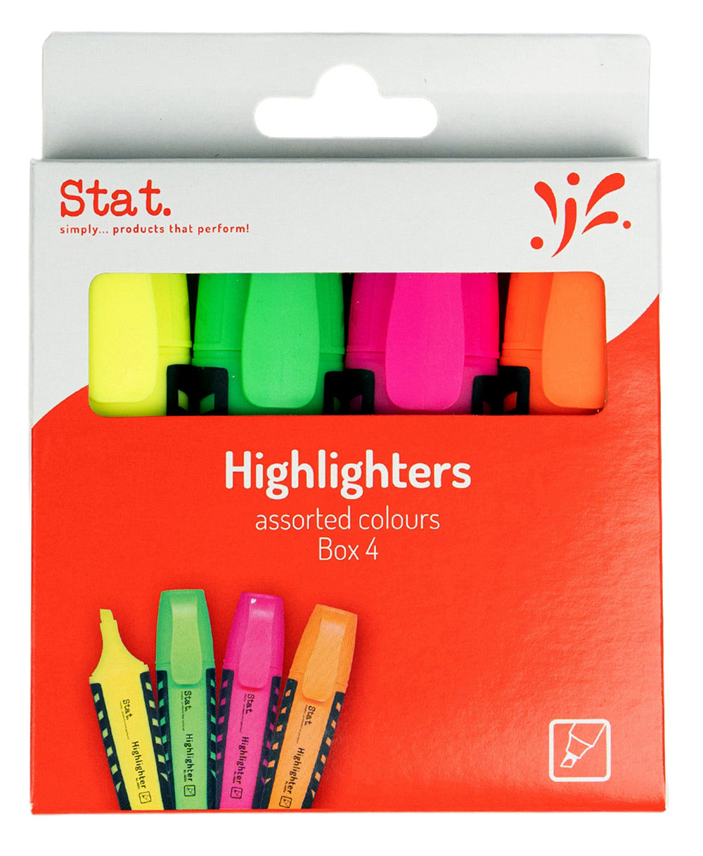 Highlighter Assorted Colours 4 pack