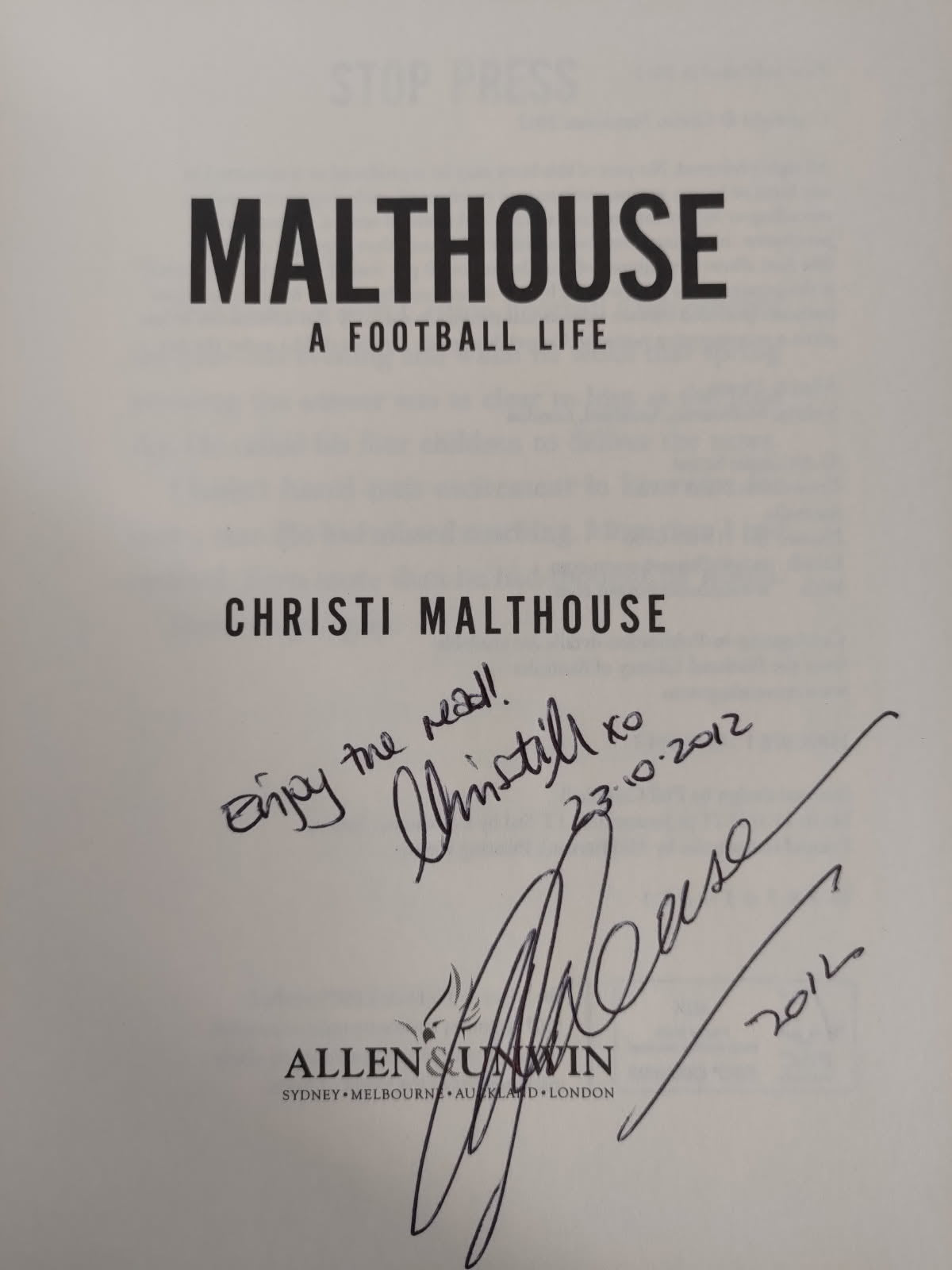 Malthouse * Signed *