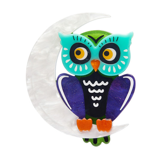 Erstwilder - Brooch A Moon with a View Owl