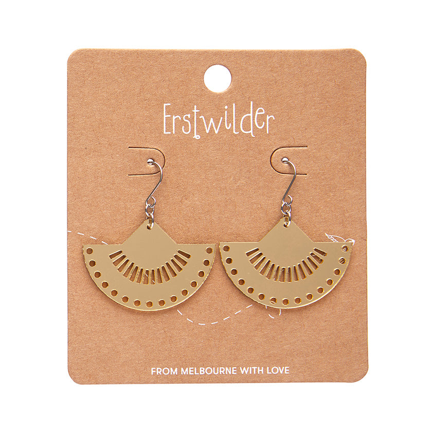 Erstwilder - Drop Earrings Boho Fan Essential Gold