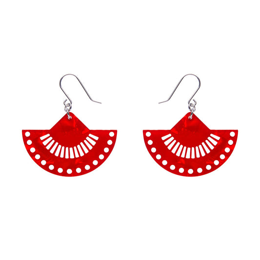 Erstwilder - Drop Earrings Boho Fan Essential Red