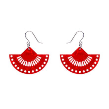 Load image into Gallery viewer, Erstwilder - Drop Earrings Boho Fan Essential Red
