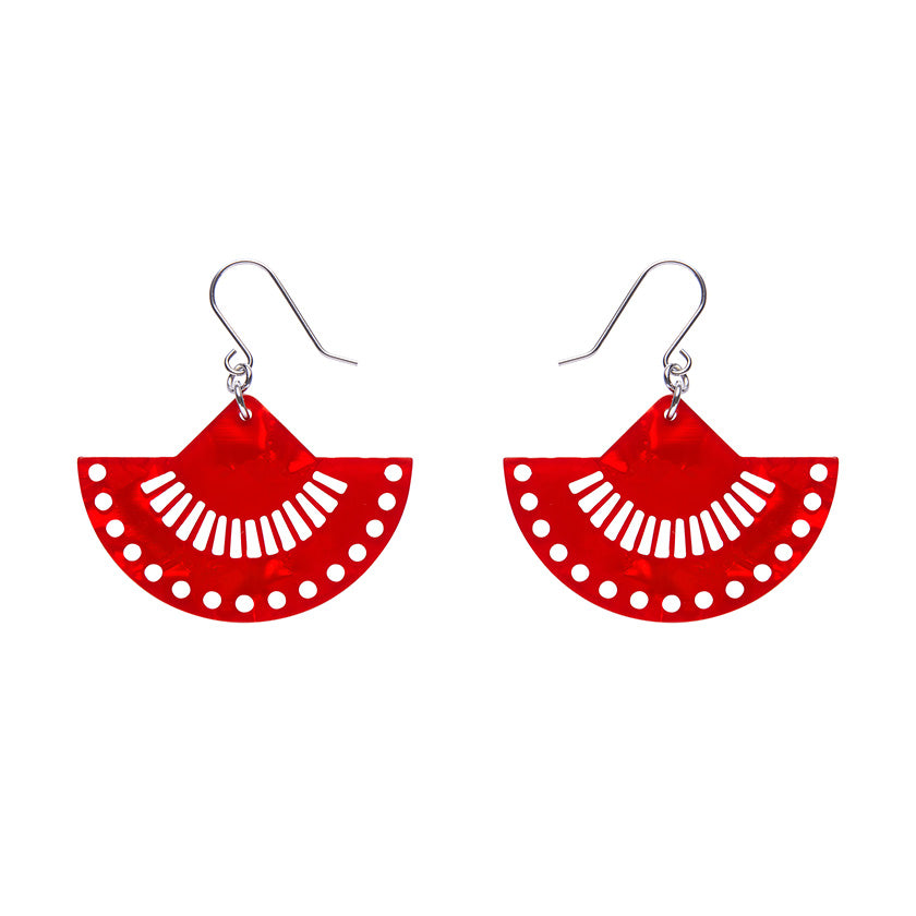 Erstwilder - Drop Earrings Boho Fan Essential Red