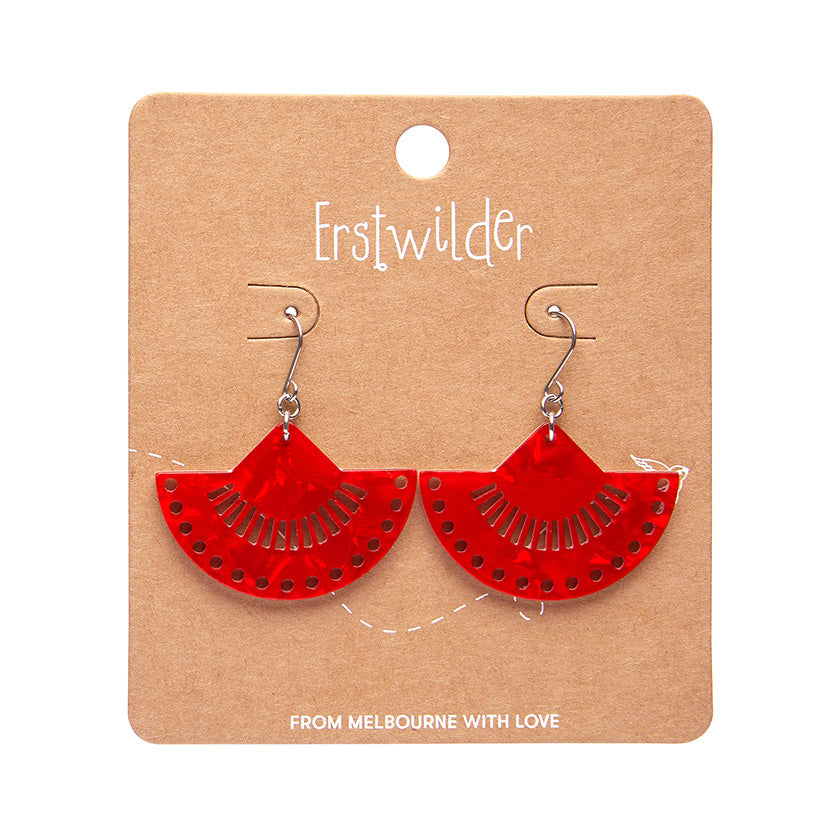 Erstwilder - Drop Earrings Boho Fan Essential Red