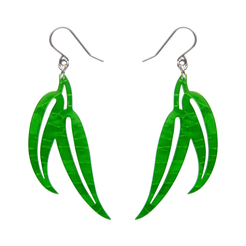 Erstwilder - Drop Earrings Gum Leaf Green
