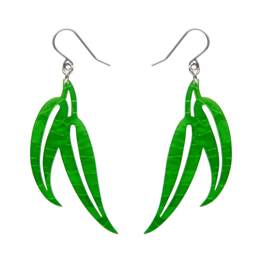 Erstwilder - Drop Earrings Gum Leaf Green