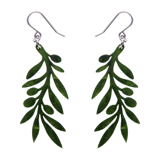 Erstwilder - Drop Earrings Olive Branch Green