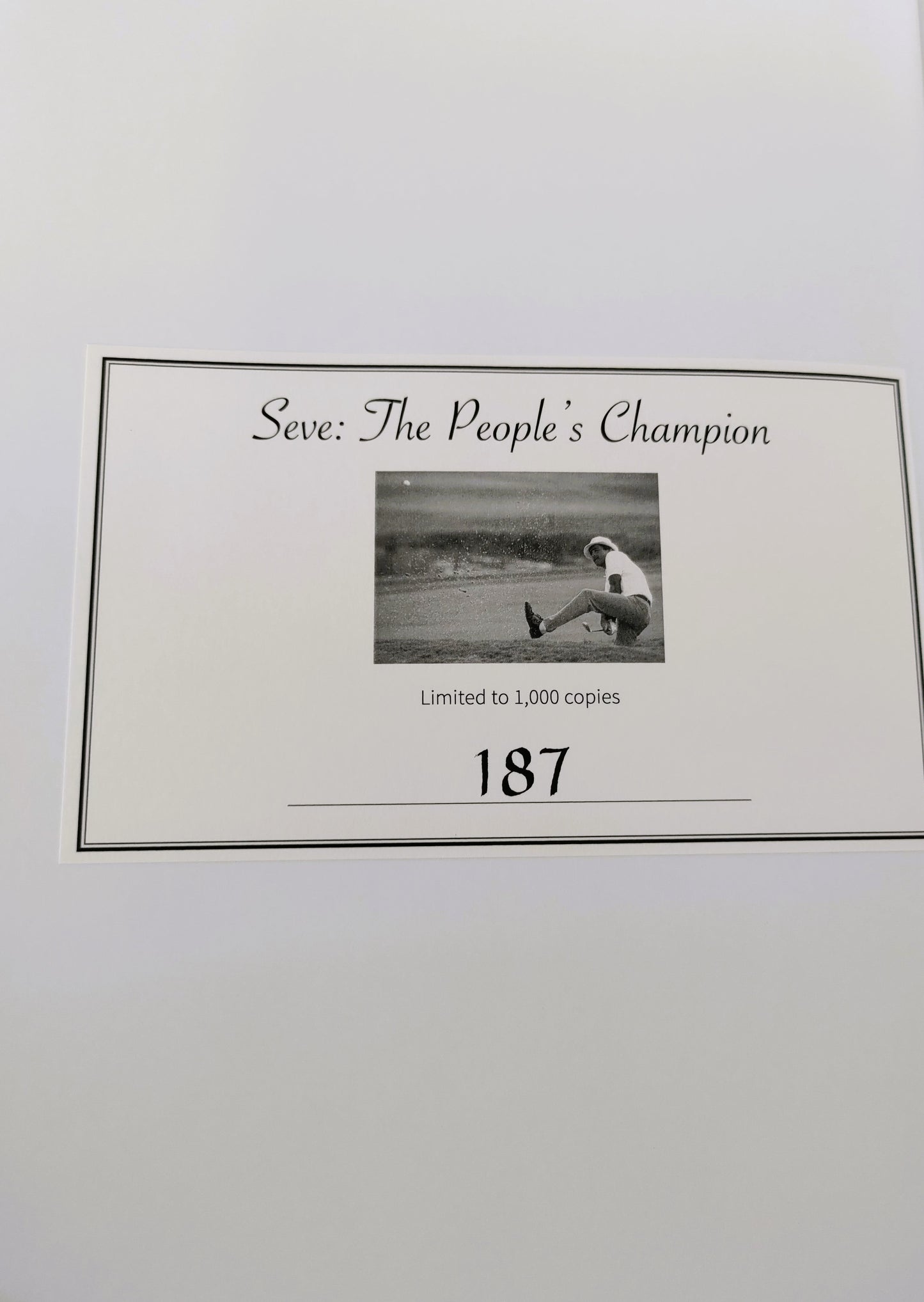 SEVE the people's champion Limited Edition (Number 187/1000)