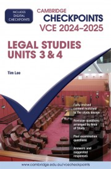 Cambridge Checkpoints VCE Legal Studies Units 3 & 4 (2024-2025)