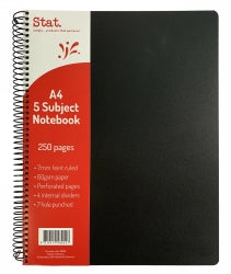 A4 5 Subject Notebook (250 pages)