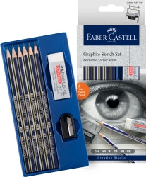 Pencils Graphite Sketch Set 2H-6B + sharp/eraser BSC