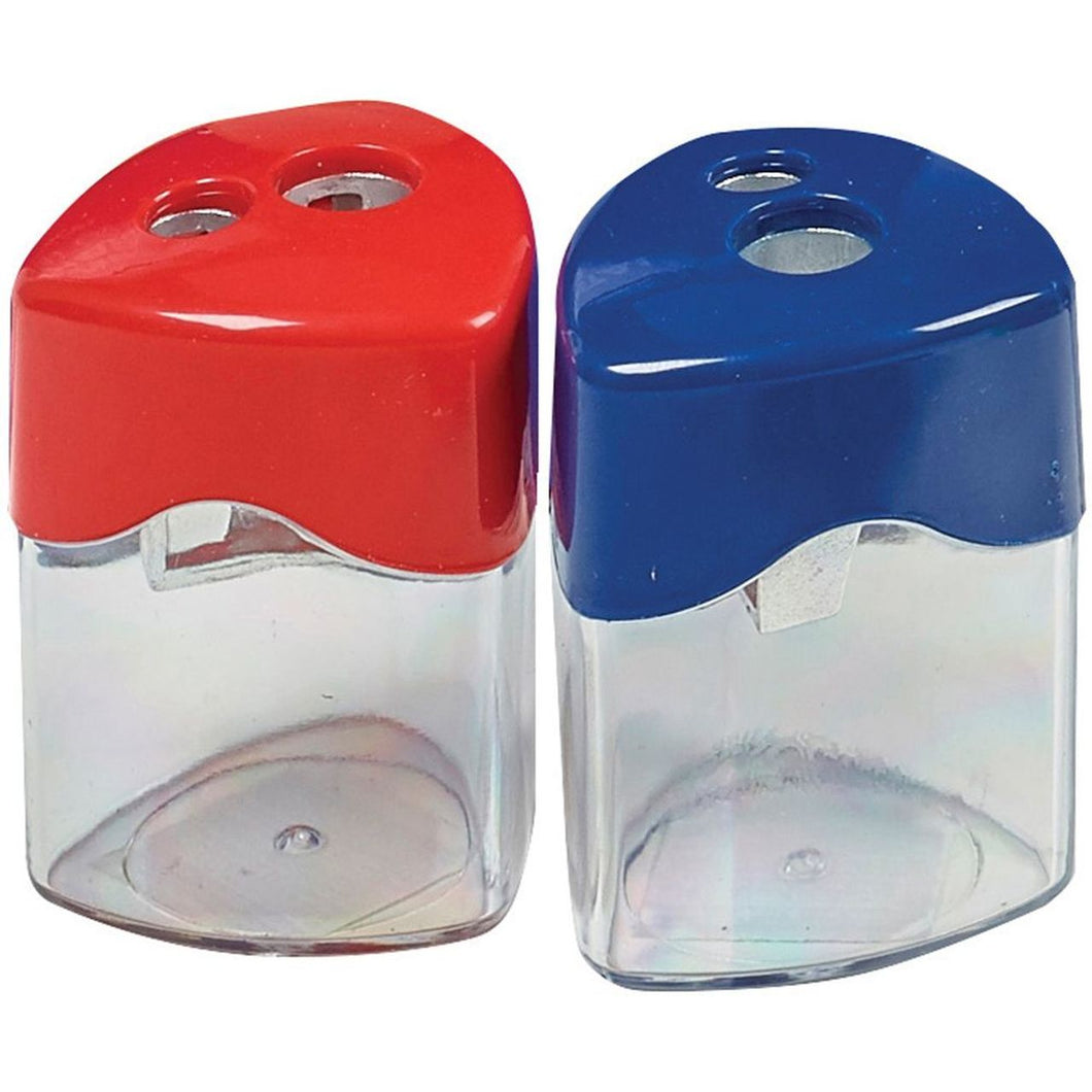 Pencil Sharpener Double Metal With Container