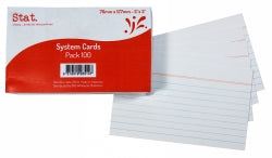 System Cards Ruled 127 x 76mm White 100 Pack