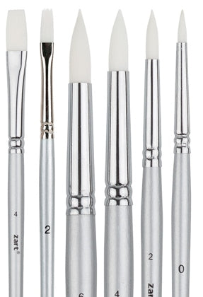 Paint Brushes Set of 6 assorted TAKLON